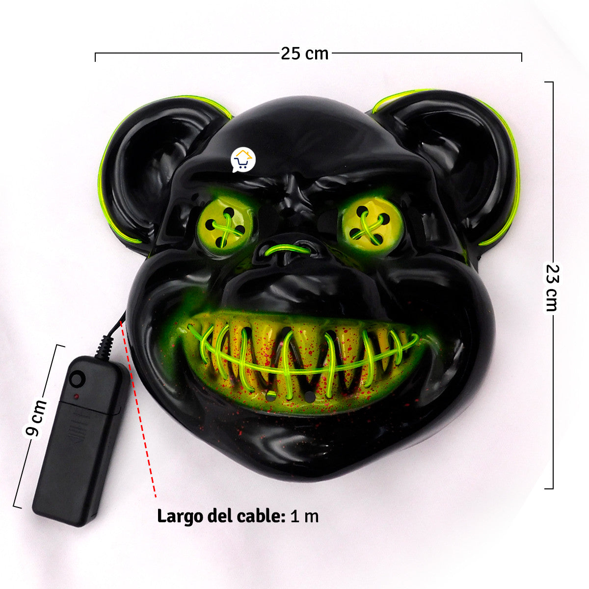 Super Mascara Neon Oso Asesino Disfraz KG552 el Original