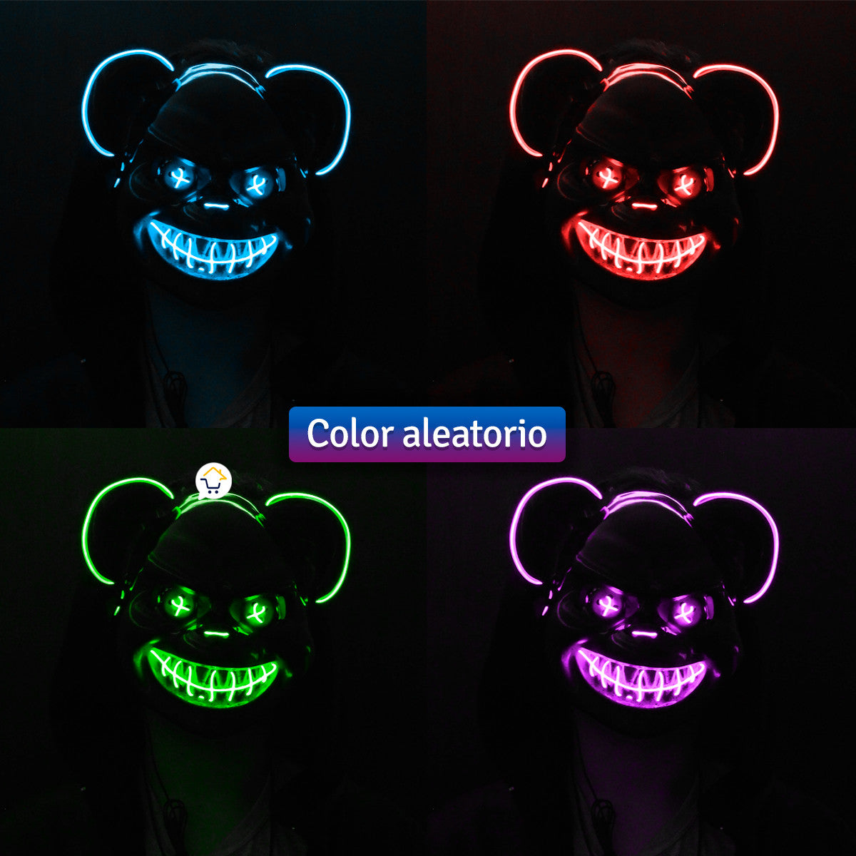 Super Mascara Neon Oso Asesino Disfraz KG552 el Original
