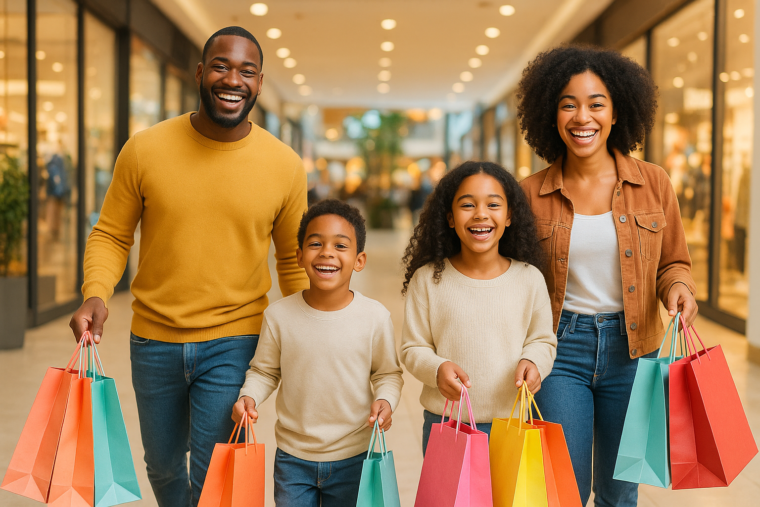 FAMILIA FELIZ DE COMPRAS